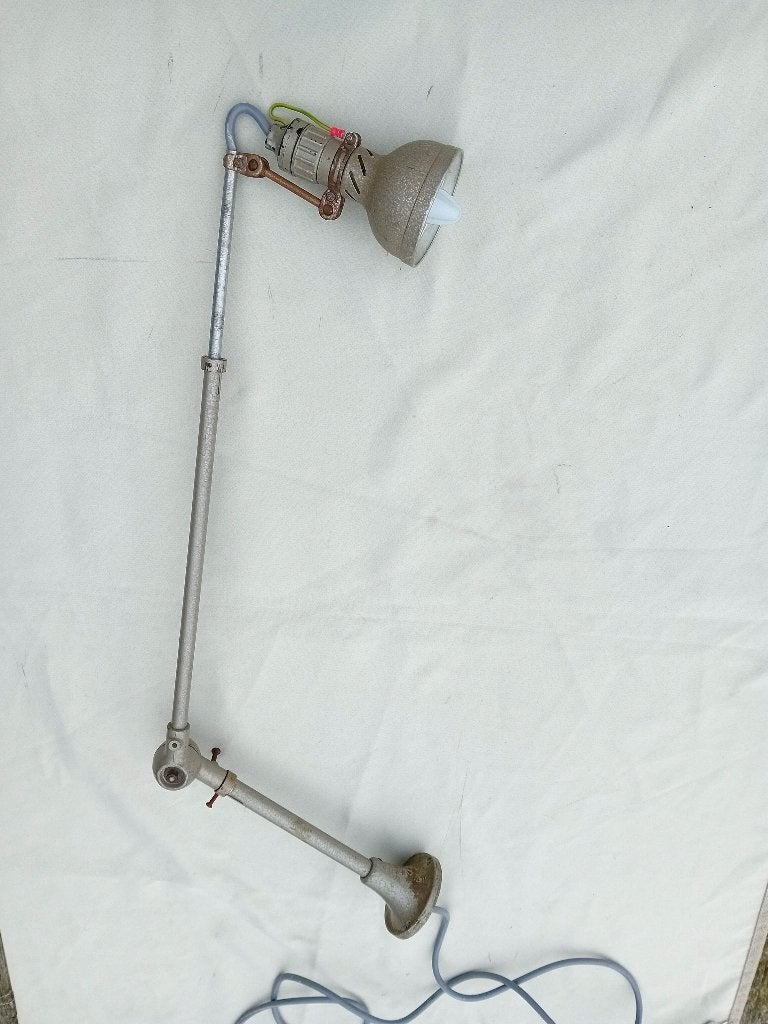 Industriële wandlamp jaren 50, Huis en Inrichting, Lampen | Wandlampen, Grijs, E14 (klein), Ophalen of Verzenden, Zo goed als nieuw