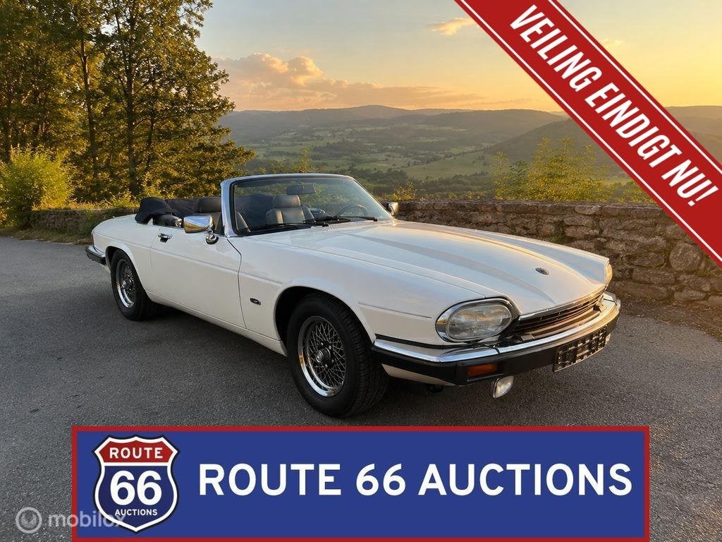 Jaguar XJS V12 Cabriolet | 1992 | Route 66 Auctions, Auto's, Zwart, Bedrijf, Handgeschakeld, Overige carrosserie