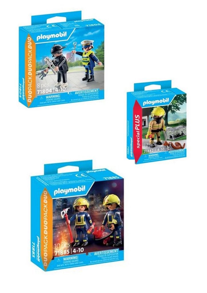 PLAYMOBIL Brandweer- politie-inbreker-slangenvanger, Ophalen of Verzenden, Nieuw, Complete set, Figuren