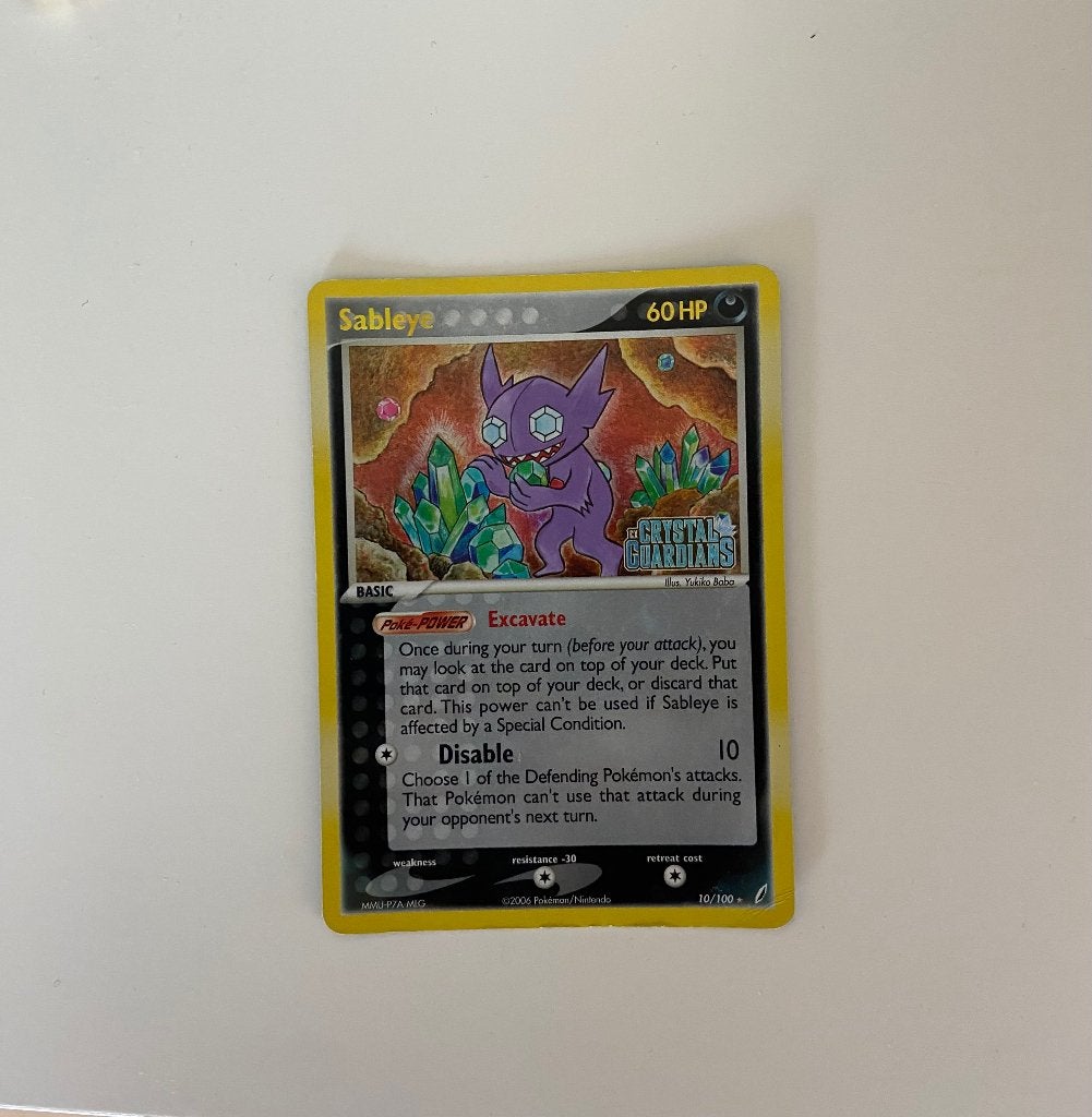 Sableye Crystal Guardians 10/100 Reverse Holo Pokémon Card, Ophalen of Verzenden, Gebruikt, Losse kaart