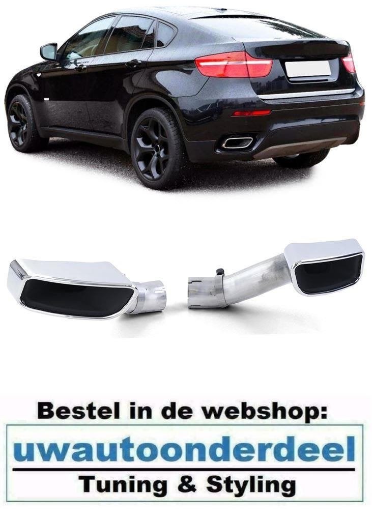 Uitlaat Sierstuk Chrome RVS Geschikt voor BMW X6 E71, Verzenden