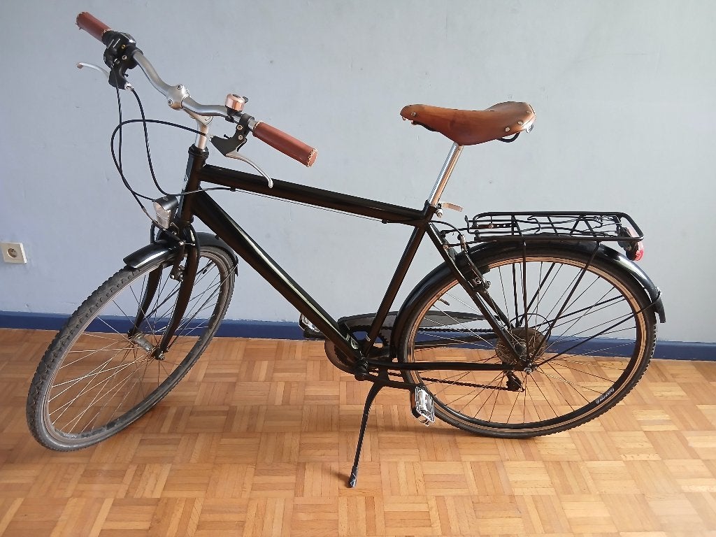 Zwarte fiets met Brooks zadel, Fietsen en Brommers, Gebruikt, Velgrem, Versnellingen, Ophalen