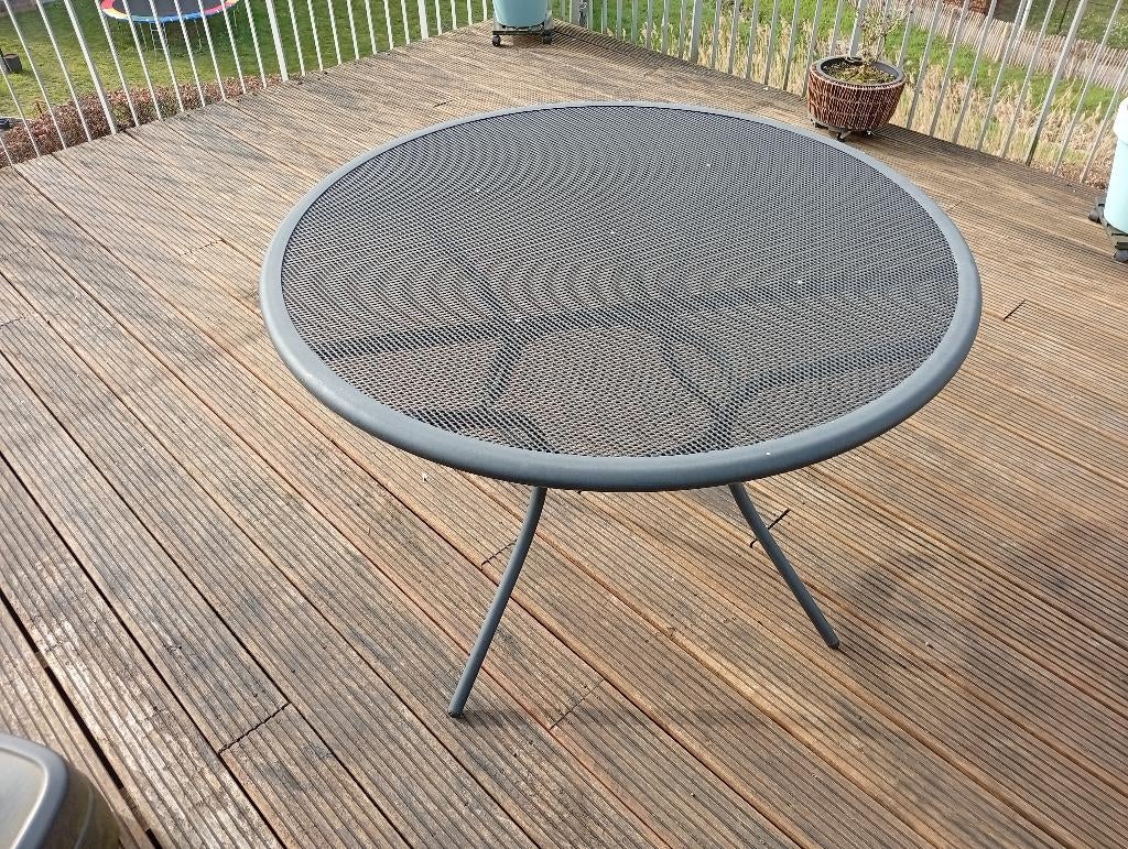 Tuintafel, Tuin en Terras, Ophalen, Gebruikt, Rond, Metaal