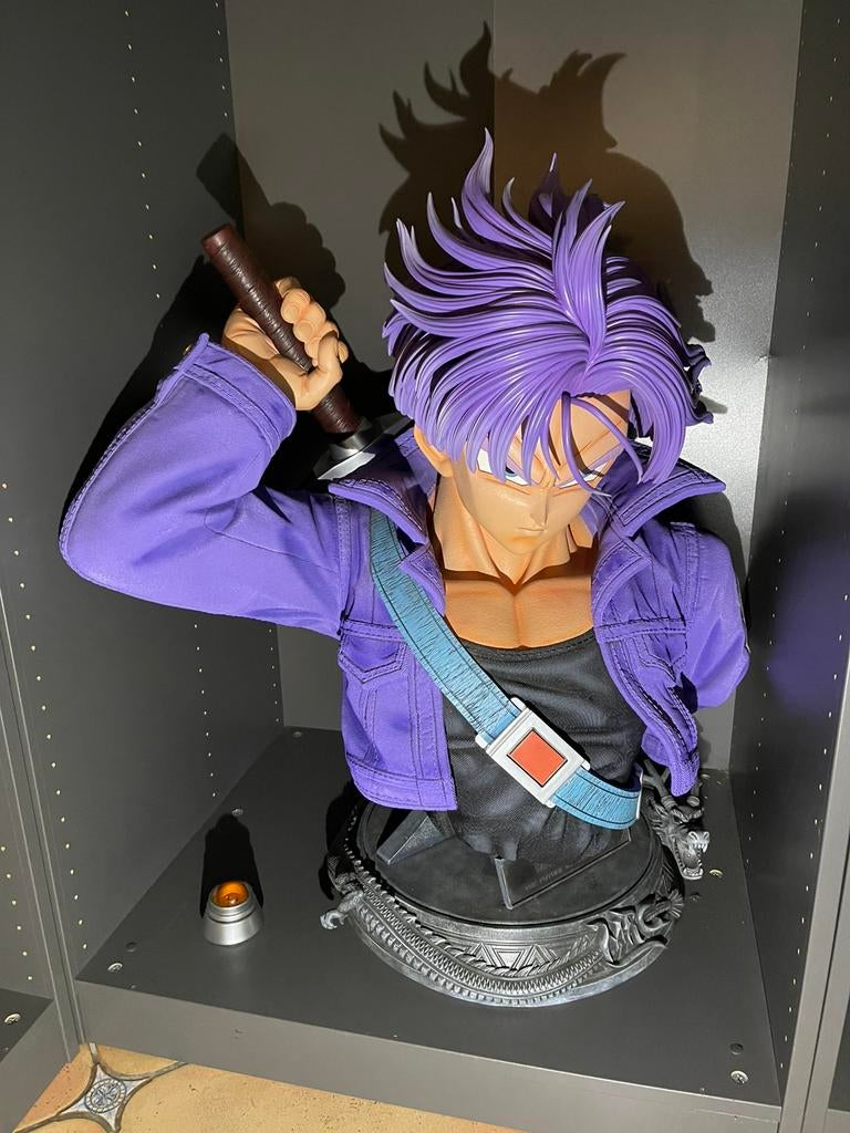Buste dragon ball z trunks + 1 tete super sayen avec socle, Ophalen, Nieuw