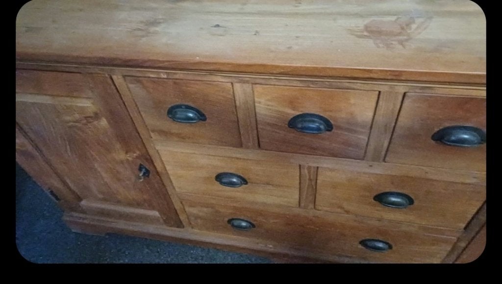 Teak dressoir, Ophalen, Gebruikt, Met lade(s), 150 tot 200 cm
