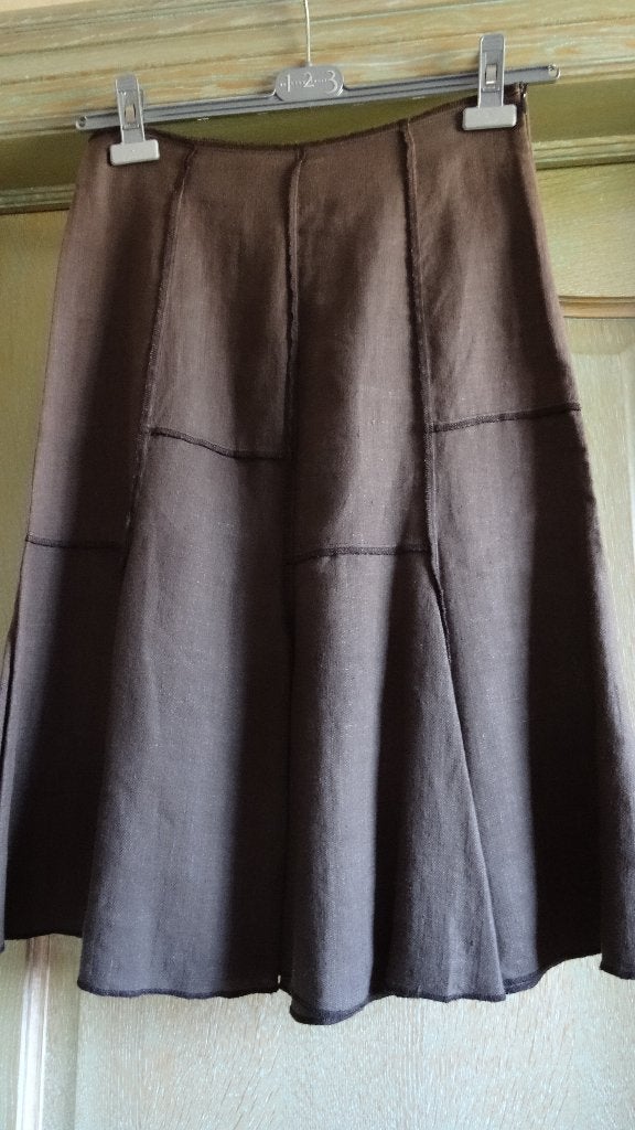 ROK "CASSIS" 100% LINNEN, Kleding | Dames, Rokken, Maat 38/40 (M), Cassis Collection, Bruin, Ophalen of Verzenden