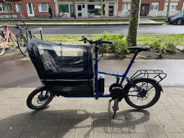 Muli elektrische bakfiets, Fietsen en Brommers, Fietsen | Bakfietsen, Gebruikt, Overige merken, 2 kinderen, Elektrisch, Huif, Opvouwbaar