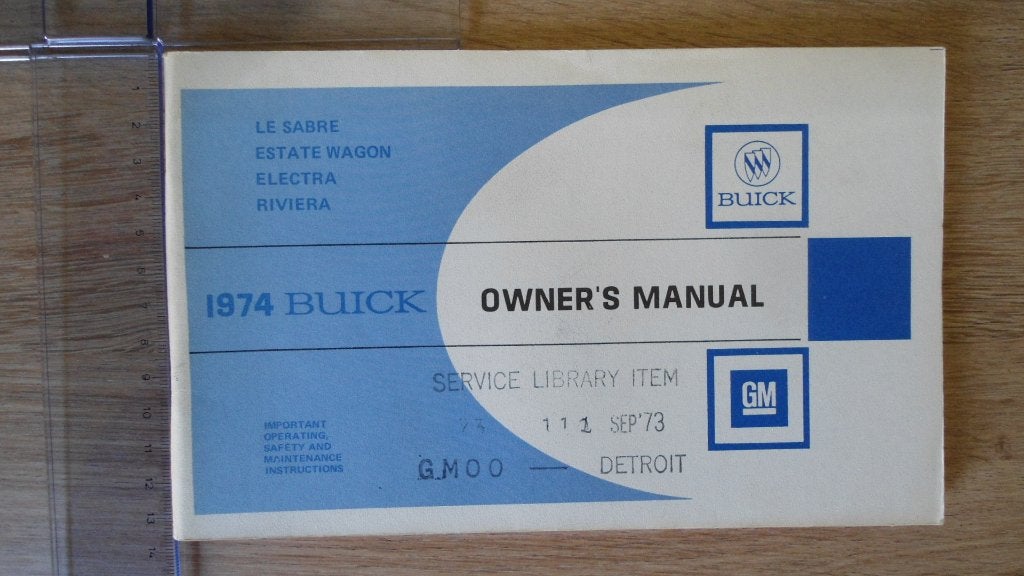 1974 Buick Riviera. First edition original Owner's Manual., Auto diversen, Handleidingen en Instructieboekjes, Ophalen of Verzenden