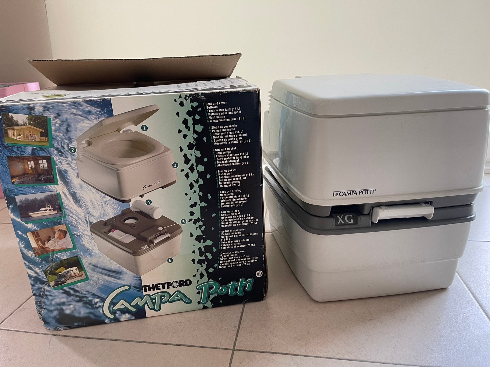 Toilette portable Campa Potti XG de Thetford., Enlèvement, Utilisé
