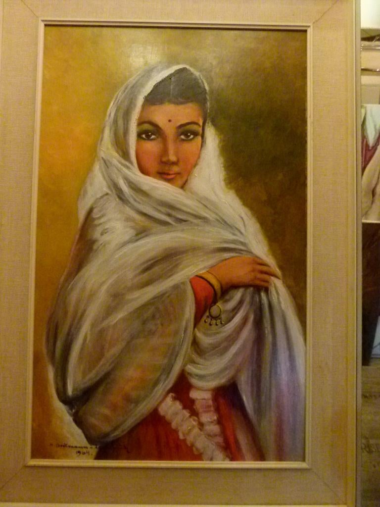 vintage schilderij ``Indische Schone 1964`` H. Beckmann, Verzamelen, Ophalen, Huis en Inrichting