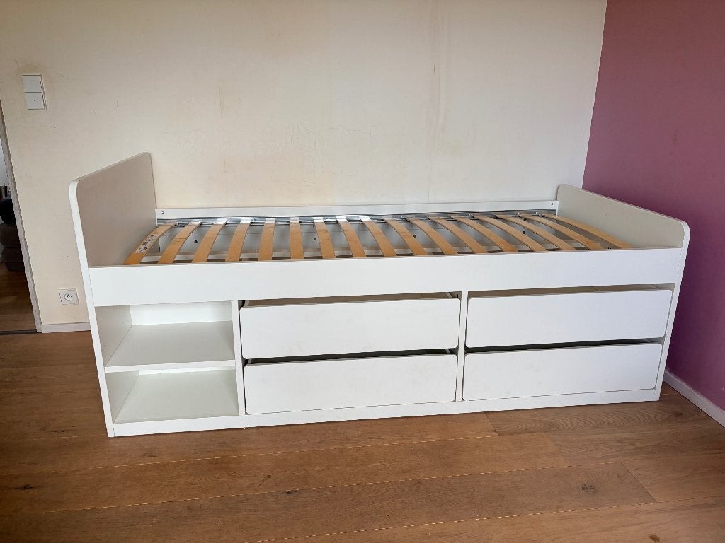 Lit 1 personne avec rangement, Maison & Meubles, 90 cm, 210 cm, Une personne, Enlèvement