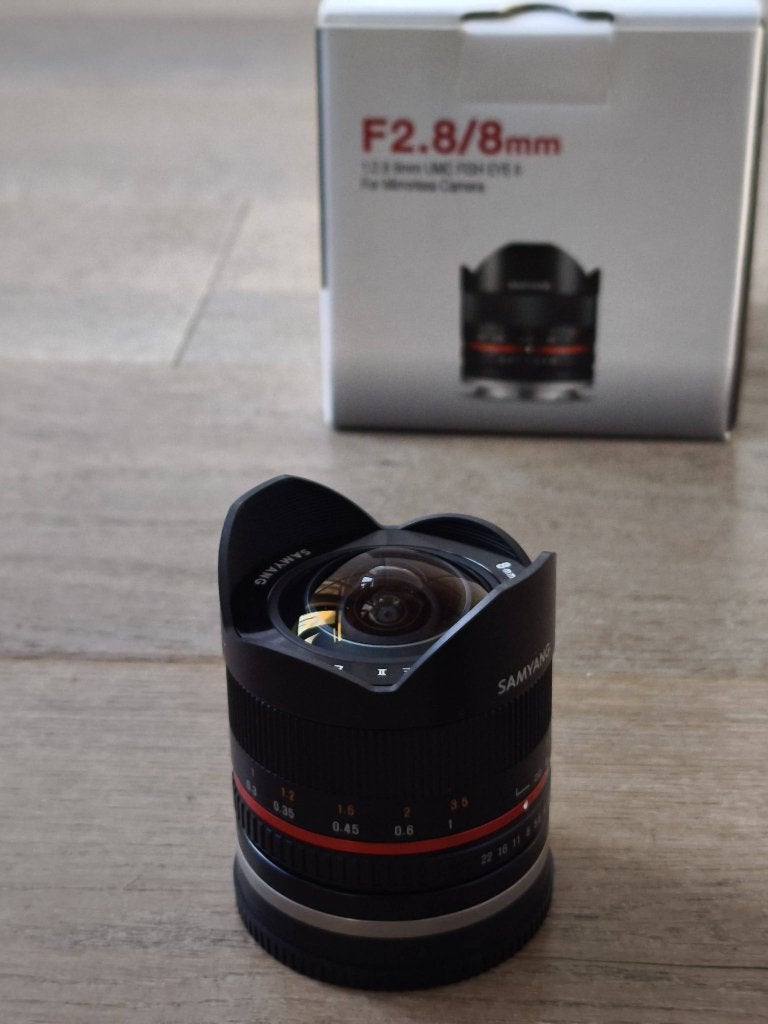 samyang 8MM f2.8, TV, Hi-fi & Vidéo, Reconditionné, Enlèvement, Objectif fisheye, Monture Sony E