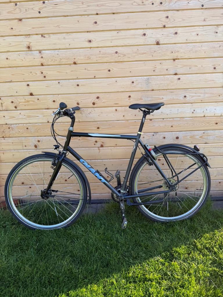 Giant stalen trekkingfiets, Fietsen en Brommers, Ophalen, Gebruikt, Velgrem, Giant