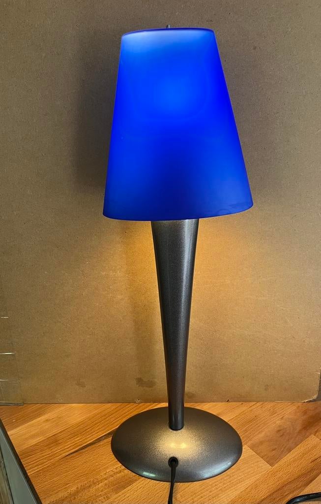 Lampe Ikea Vintage Kvartell1990 Bleu Cobalt, Moins de 50 cm, Vintage, Verre, Enlèvement