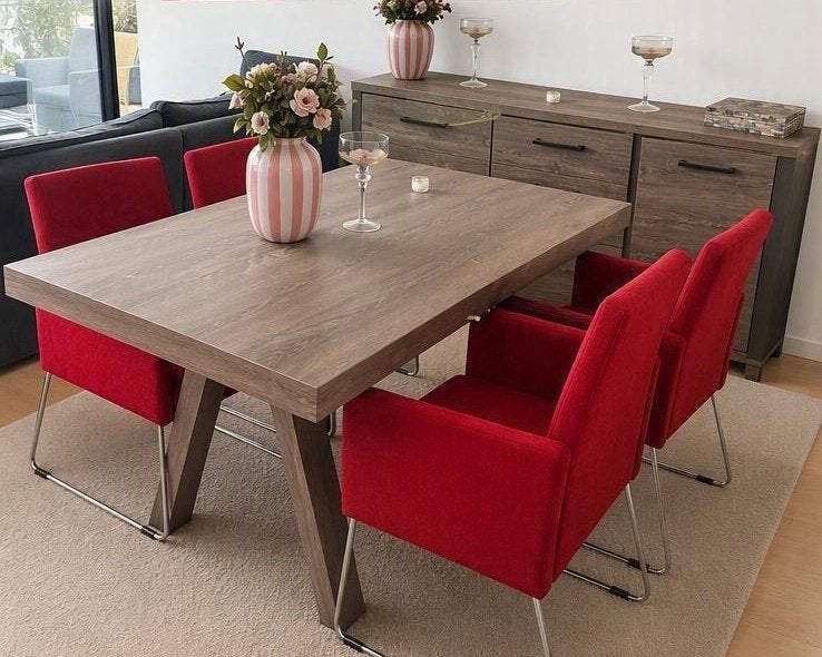 Ensemble salle à manger: Table, 5 chaises, étagère, Maison & Meubles, Enlèvement, Utilisé