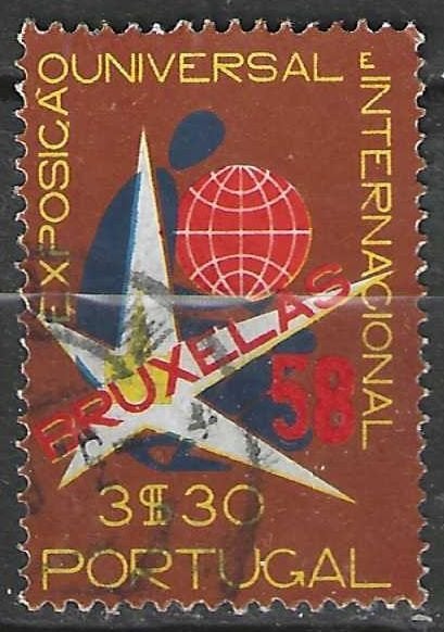 Portugal 1958 - Yvert 844 - Expo Brussel - 3,50 e. (ST), Postzegels en Munten, Postzegels | Europa | Overig, Verzenden, Portugal