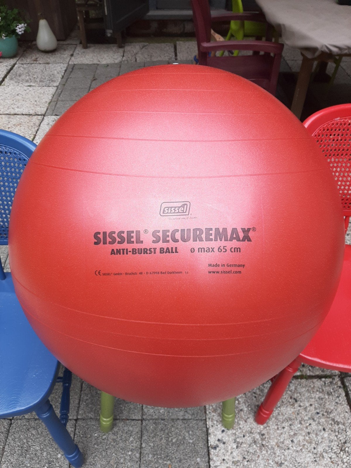 Sissel Securemax anti-burst bal - 65 cm, Balstoel, Ophalen of Verzenden, Zo goed als nieuw, Rood
