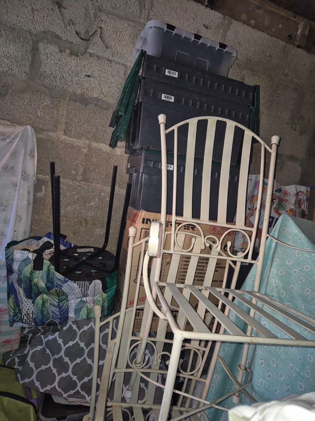 4 chaises en fer forger beige, Enlèvement