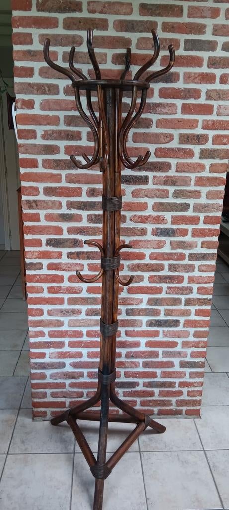 Vintage bamboe / rotan kapstok jaren 70, Huis en Inrichting, Ophalen, Staande kapstok