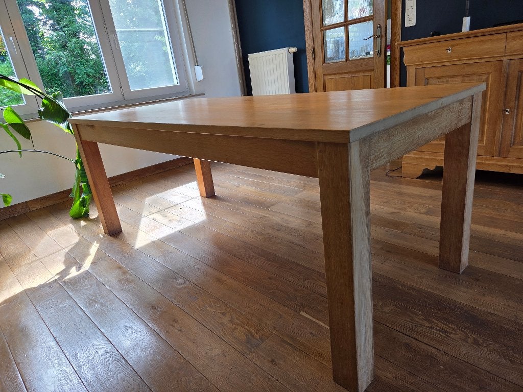 Table de salle à manger en chêne massif – 200 x 90 cm, Comme neuf, Enlèvement, 50 à 100 cm, Chêne