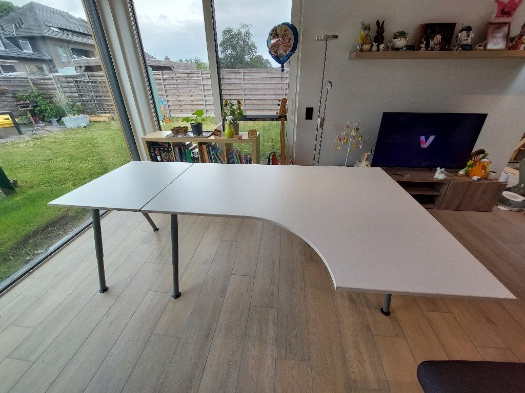 Ikea Galant hoekbureau wit, Maison & Meubles, Bureaux, 120 cm, Comme neuf, IKEA, Bois