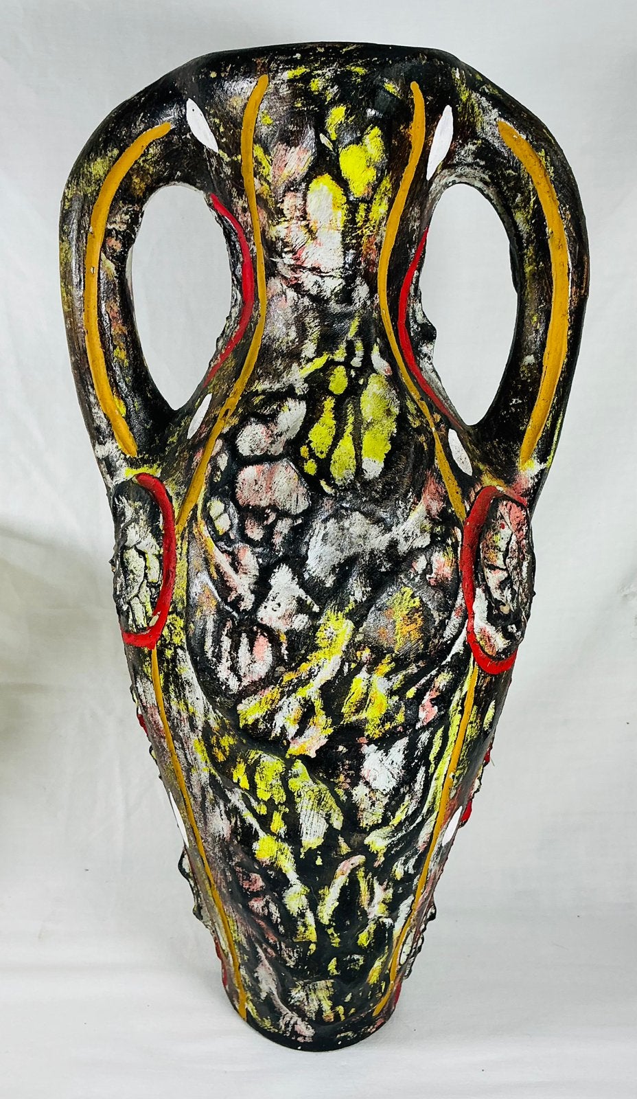 Vase amphore vintage au design brutaliste moderniste 1970s, Enlèvement ou Envoi