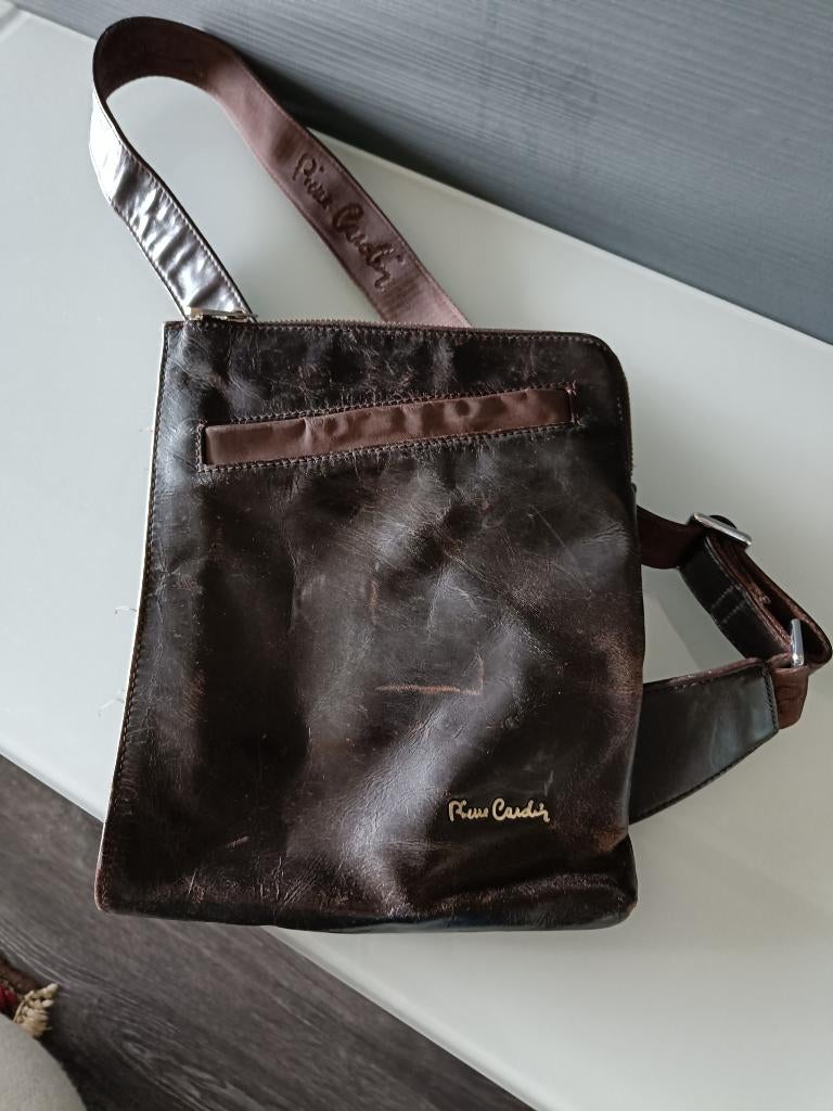 lederen schoudertas/ man bagg, Handtassen en Accessoires, Ophalen, Gebruikt, Leer