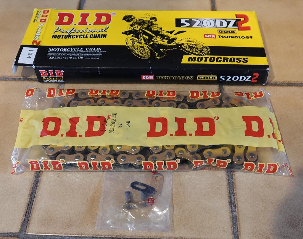 Ketting D.I.D 520DZ2 Gold 104 schakels, Motoren, Onderdelen | Merk-onafhankelijk, Nieuw, Ophalen of Verzenden