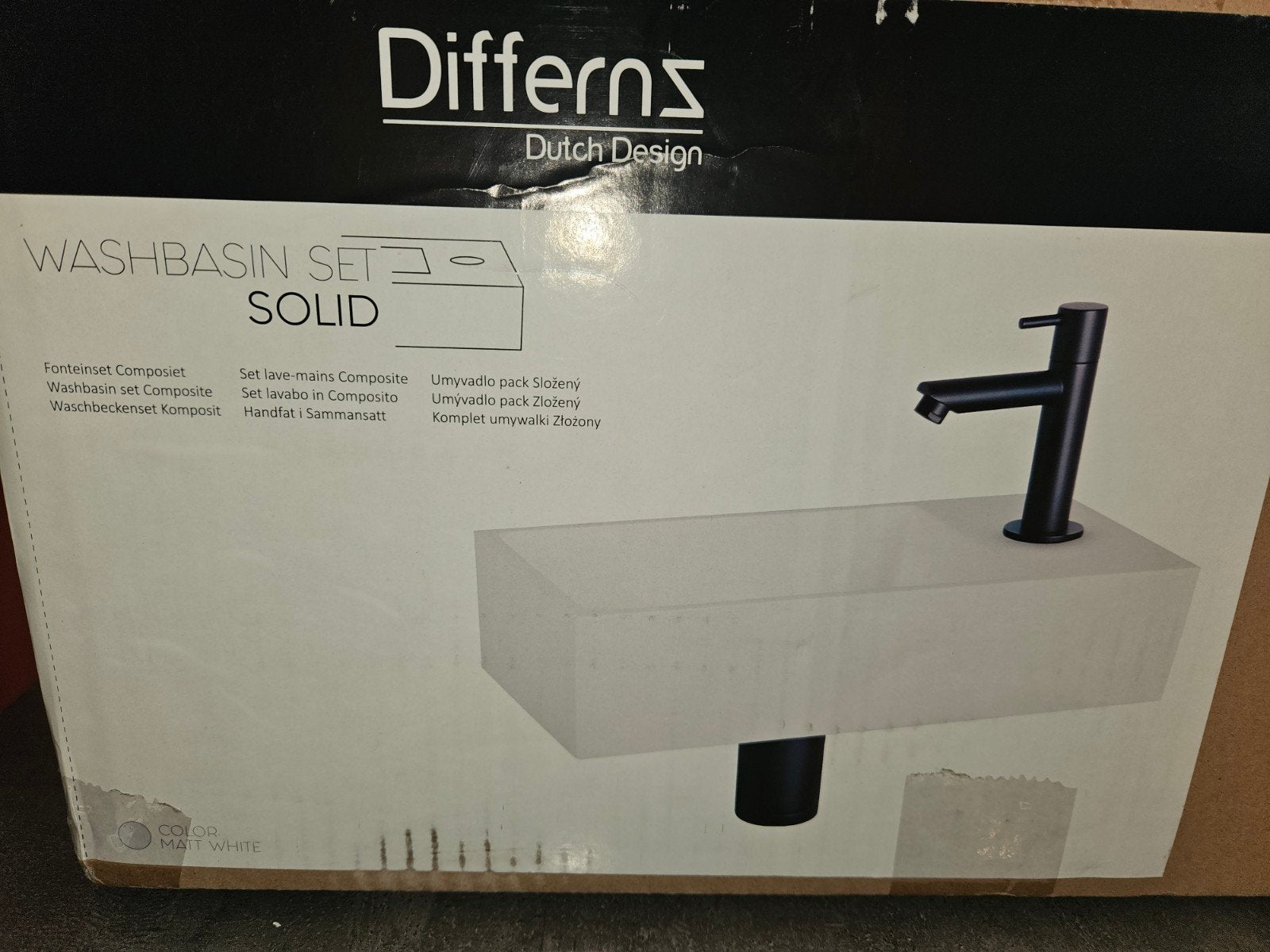 Wastafel met kraan / fonteinset Differnz, Bricolage & Construction, Sanitaire, Enlèvement, Neuf, Lavabo