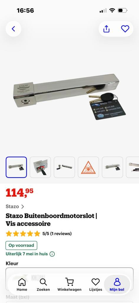 Stazo SpindleLock buitenboordmotorslot is CCV/SCM approved, Ophalen of Verzenden, Zo goed als nieuw