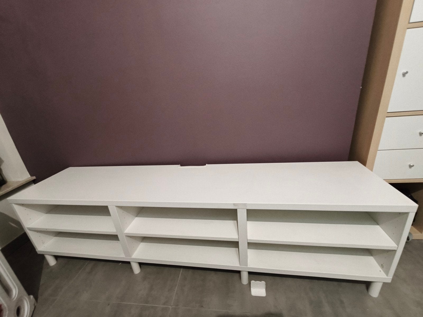 Moderne Witte TV-kast / Dressoir met 6 Open Vakken, Ophalen