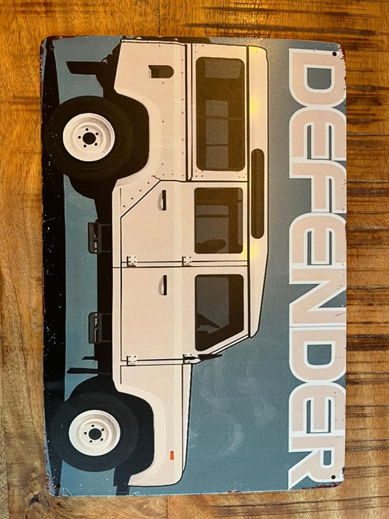 Plaqie metallique defender landrover, Collections, Marques & Objets publicitaires, Enlèvement ou Envoi