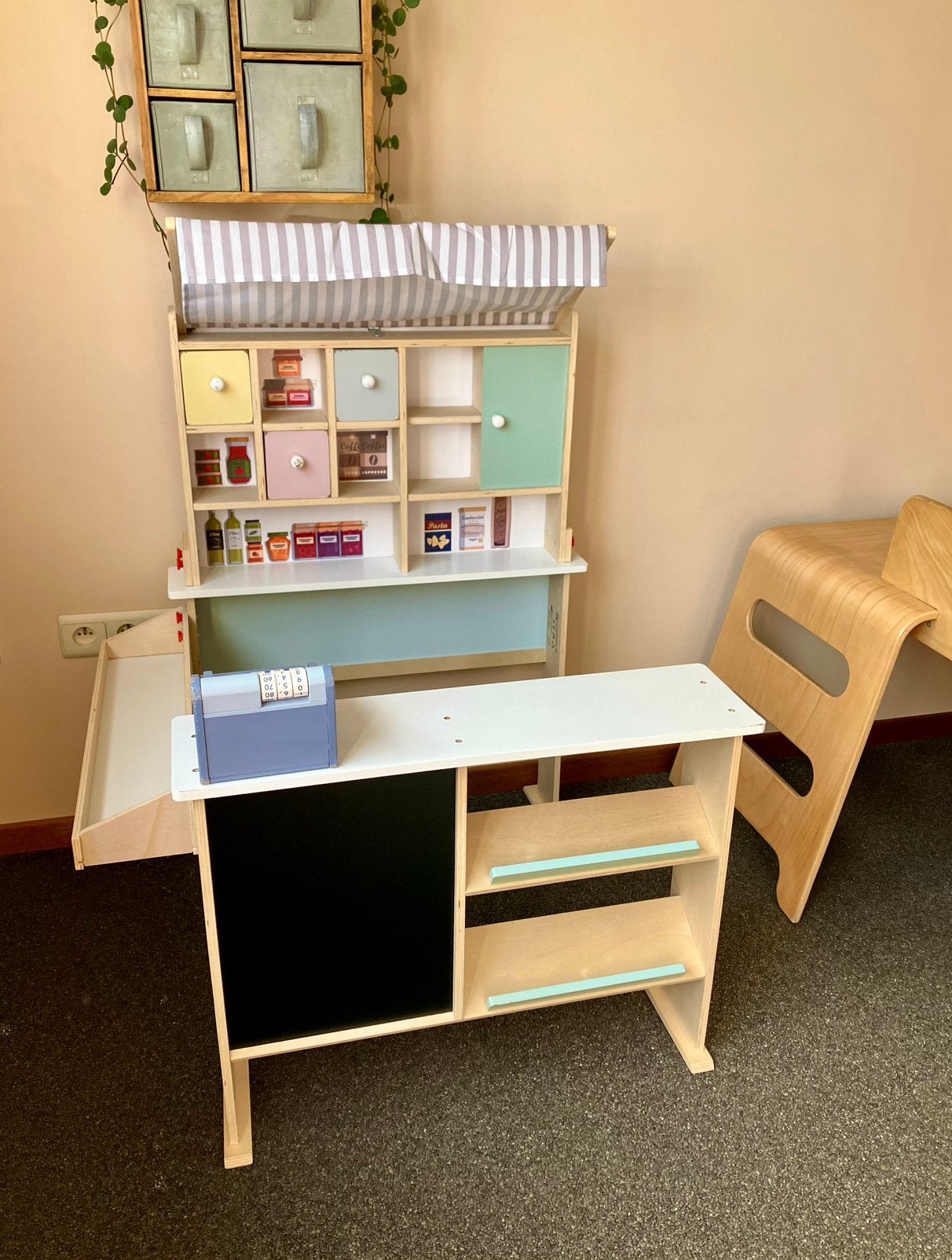 Magasin jouets, meubles de jeu, shop enfants, bois, Enlèvement, Utilisé, Bois