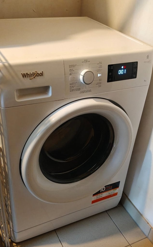 Wasmachine whirpool, Ophalen, Zo goed als nieuw, Voorlader, 85 tot 90 cm