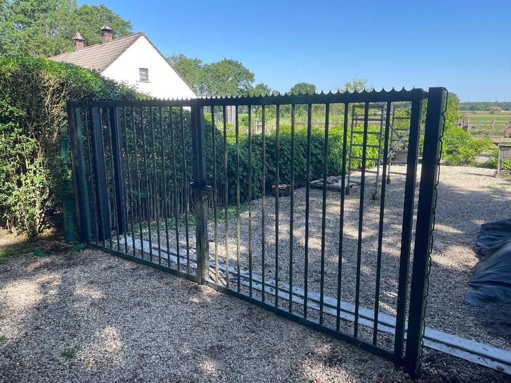 Dubbele poort, Tuin en Terras, Ophalen, Gebruikt, 200 cm of meer, IJzer