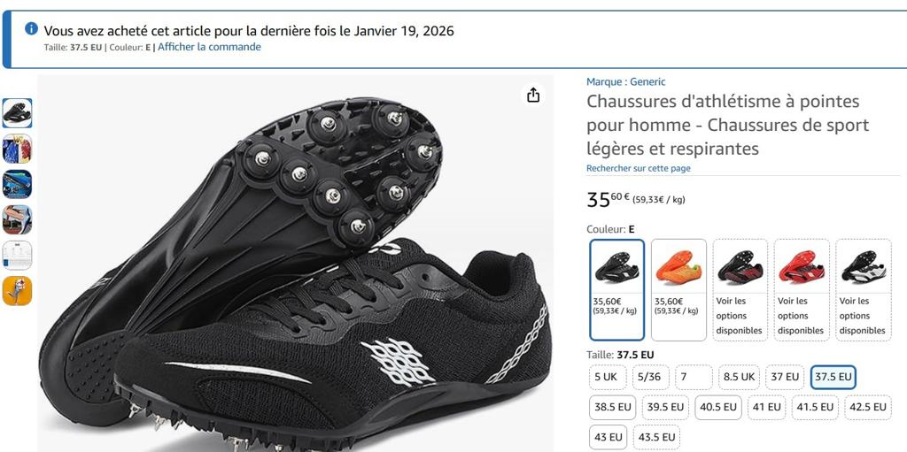 SPIKES NIEUWE T37-38 SPORTSCHOENEN VOOR SLANKE VOETEN, Ophalen of Verzenden