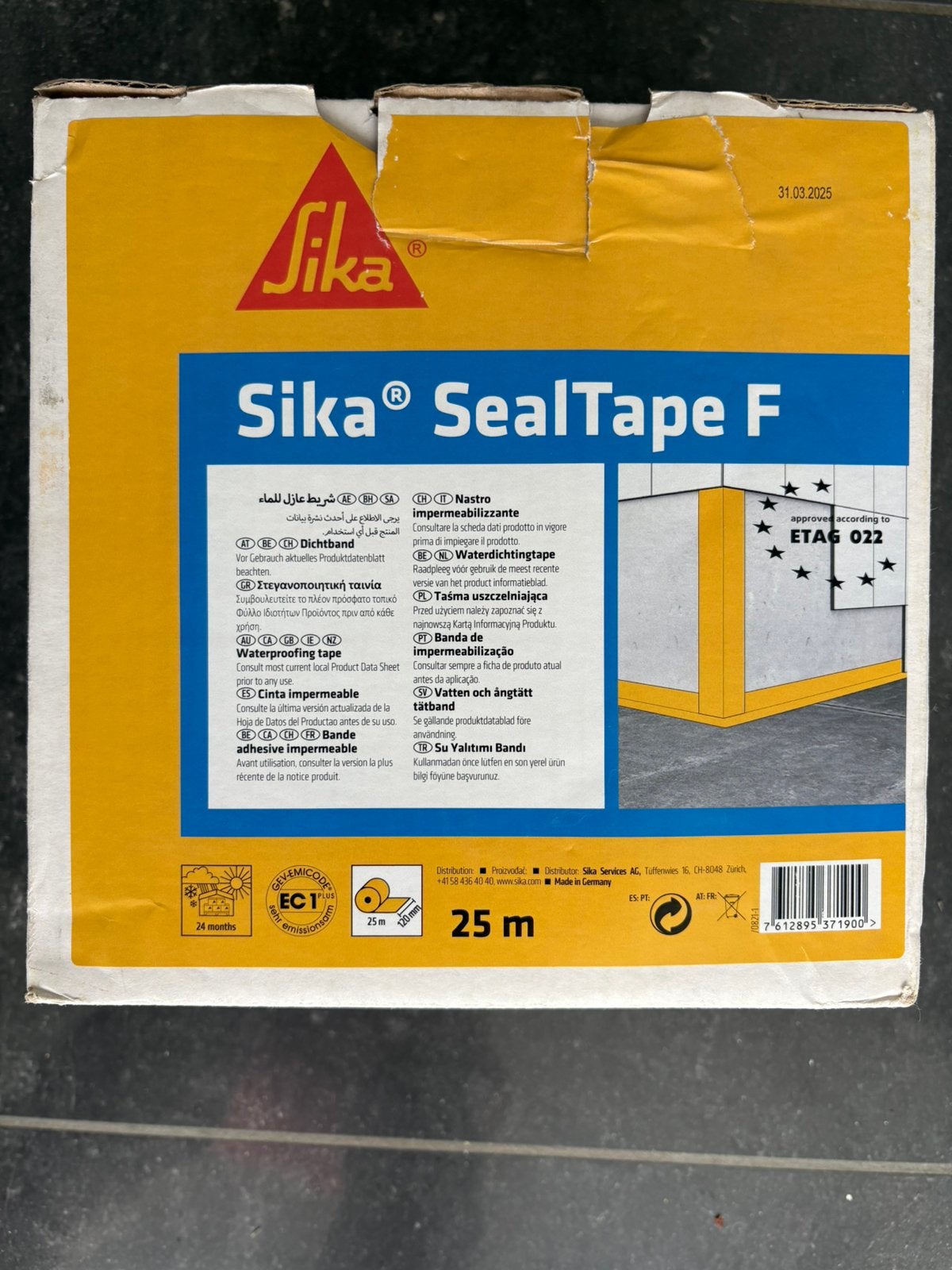 Sika SealTape F 120mm x 25m, Bricolage & Construction, Isolation & Étanchéité, Enlèvement ou Envoi, Neuf, Isolation des murs