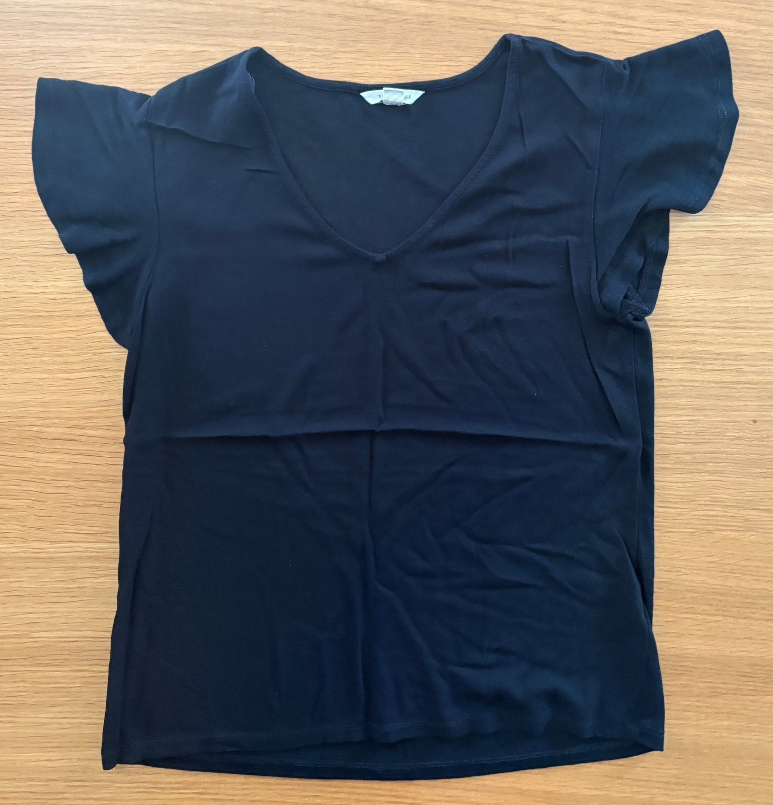 Blouse unie noir SPRINGFIELD - M - 7€, Manches courtes, Taille 38/40 (M), Enlèvement ou Envoi, Comme neuf