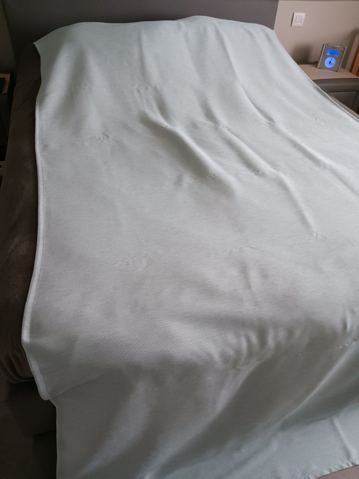 1 Groot blauw overgordijn van Ikea te koop., Ophalen, Overgordijn, Blauw, Zo goed als nieuw