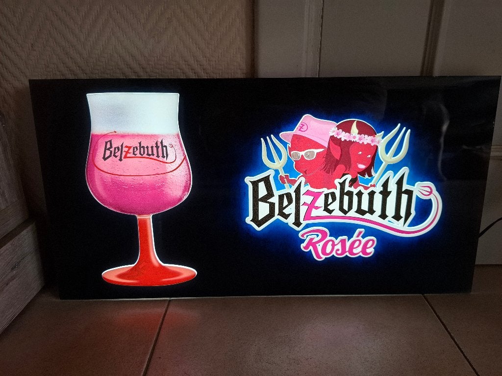 Enseigne lumineuse bière Belzebuth, Enlèvement ou Envoi, Neuf, Table lumineuse ou lampe (néon)