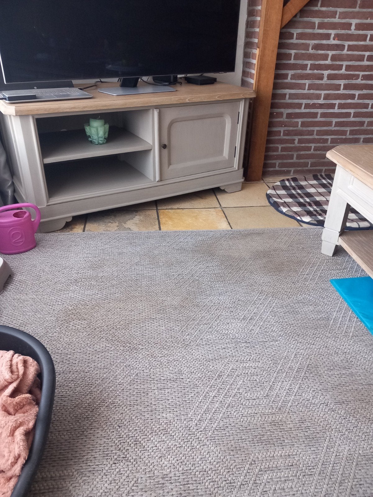 Eiken tv kastje in kleur greige., Ophalen