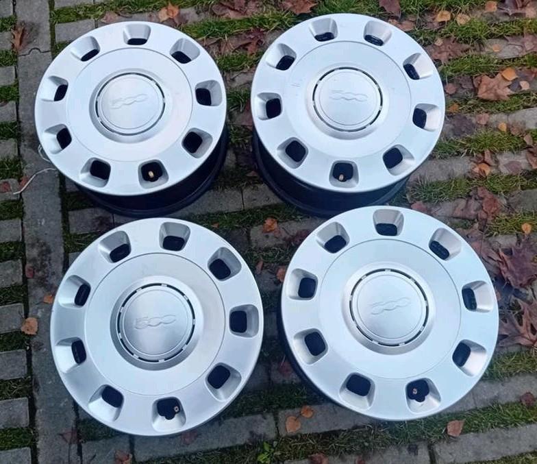 Velgen + wieldoppen Fiat 500 500C 4x98 14inch NIEUW 🚘, Autos : Divers, Enjoliveurs, Neuf, Enlèvement