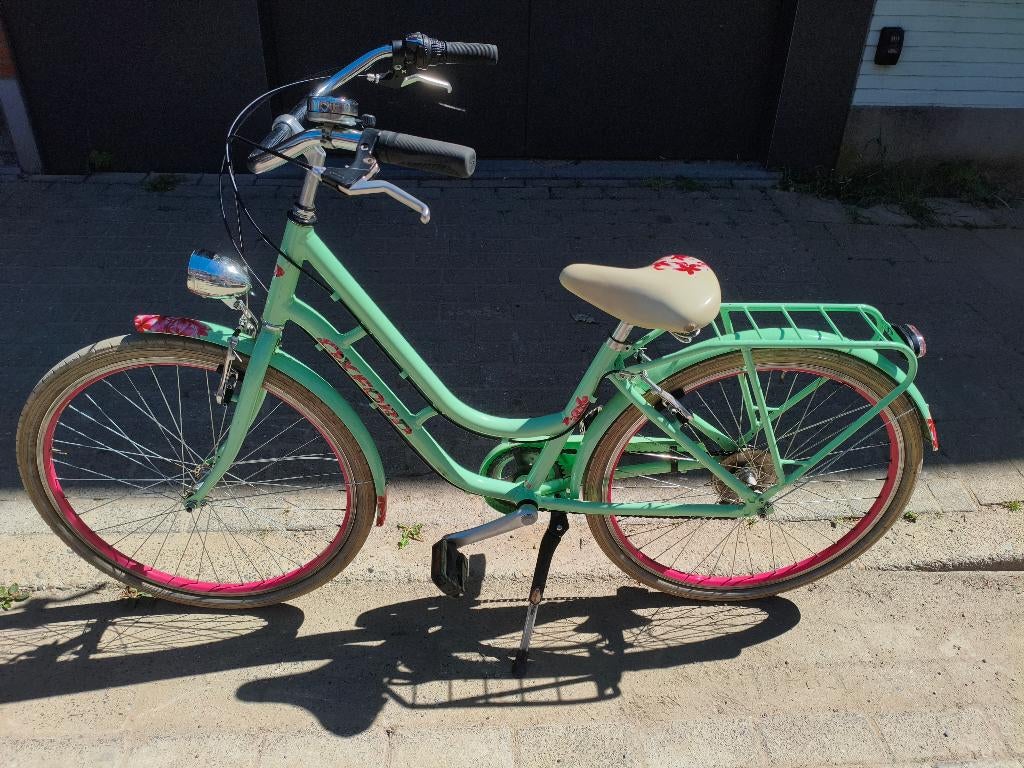 Meisjesfiets Oxford groen Fiore 26 inch, Fietsen en Brommers, Gebruikt, Velgrem, Versnellingen, Ophalen
