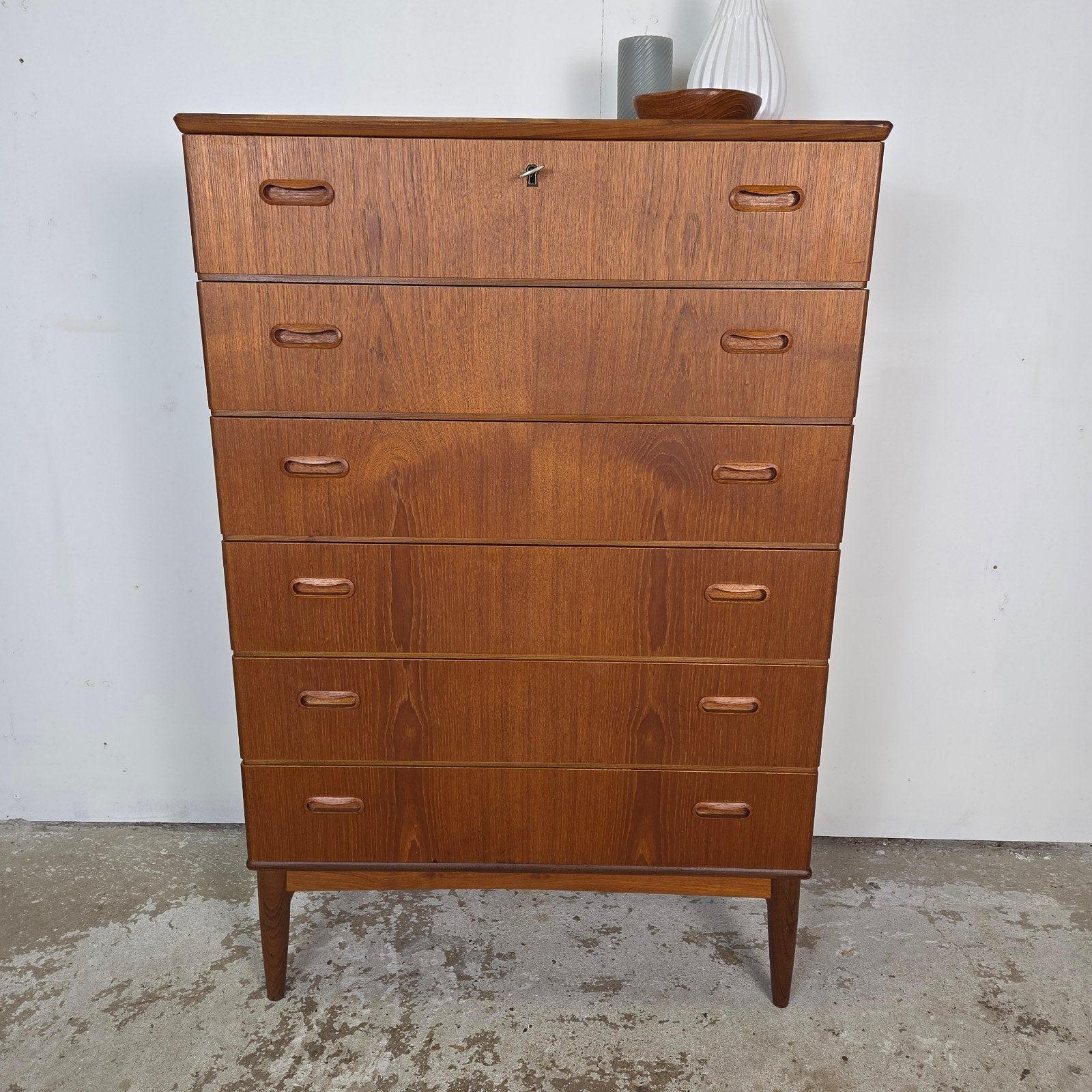 Vintage Deense ladekast, Omann Jun, 6 lades, teak jaren 60, Ophalen, Zo goed als nieuw, Danish, commode, kommode ladenkast, retro, chest of drawers