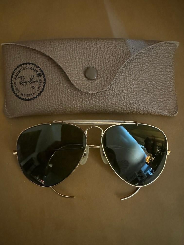 Vintage B&L Ray-Ban Aviator Outdoorsman 58mm zonnebril O12, Ophalen of Verzenden, Gebruikt, Zonnebril, Ray-Ban