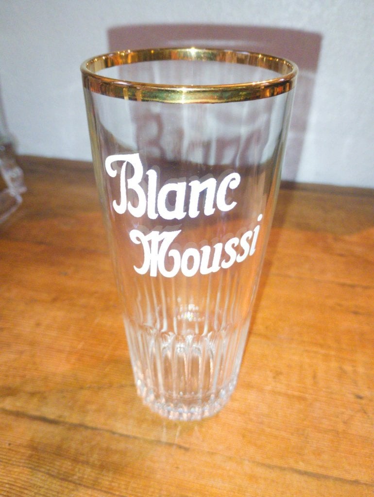 Brasserie bière verre Blanc Moussi, Enlèvement ou Envoi, Comme neuf, Verre ou Verres, Autres marques