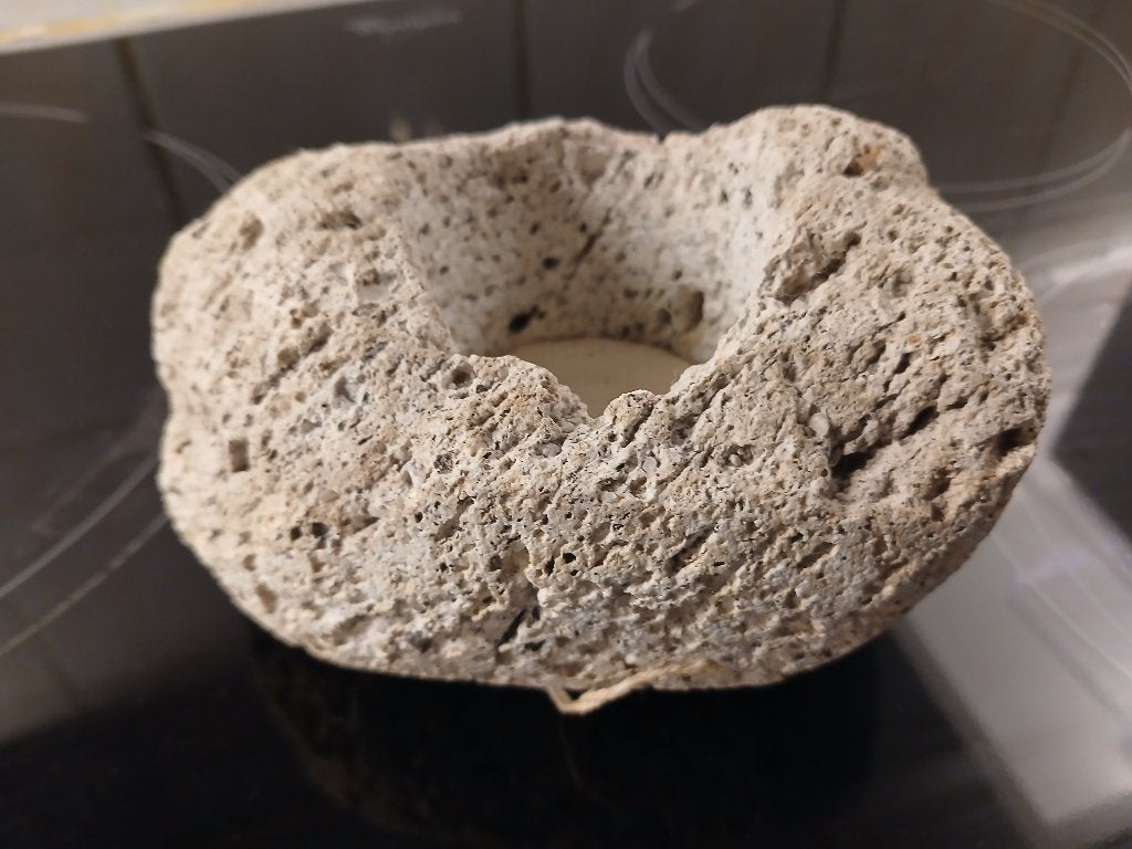 Kaarsenhouder natuursteen, Gebruikt, Ophalen of Verzenden, 5 cm, Wit