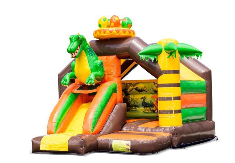 Springkasteel slide dino JB te koop, Ophalen, Zo goed als nieuw
