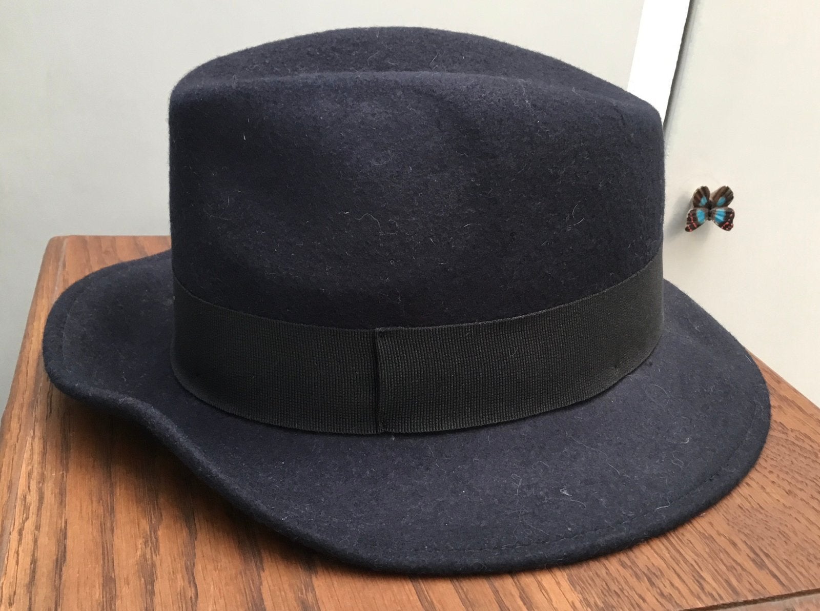 Hoed in wol marineblauw Filippo Catarzi nieuw, Kleding | Dames, Hoeden en Petten, Ophalen of Verzenden, Nieuw, Hoed