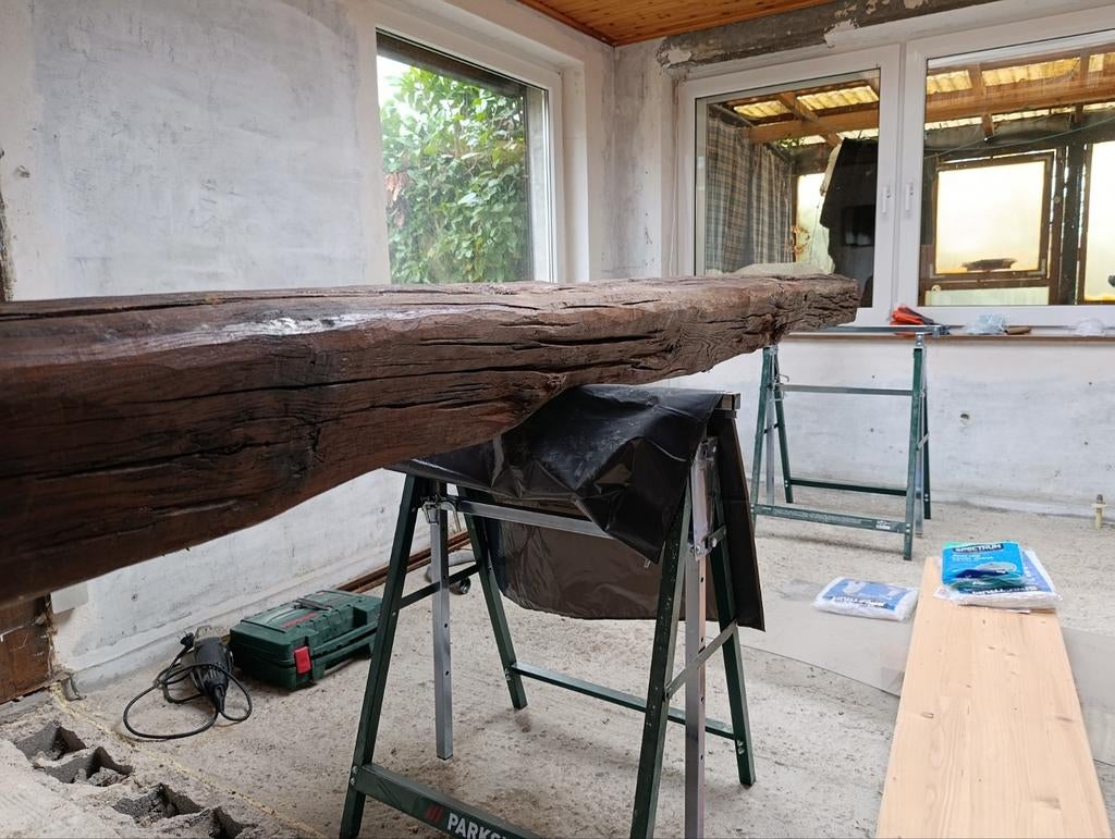 Poutre rustique en chêne massif 400cm x 23cm x1 9cm, Bricolage & Construction, Bois & Planches, Chêne, Poutre